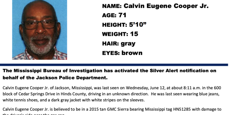 Silver Alert for Calvin Eugene Cooper, Jr.